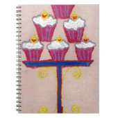 Cupcake Art Print mit Kirry und Rosa Hintergrund Notizblock (Vorderseite)