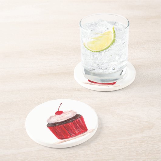 Cupcake Art Sandstein Untersetzer (Seite)