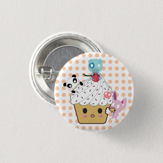 Cupcake Attack! (>_<) Button (Vorne & Hinten)