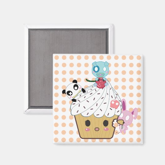 Cupcake Attack! (>_<) Magnet (Vorderseite/Rückseite)