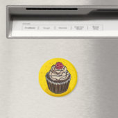Cupcake auf Gelb Magnet (In Situ (Geschirrspüler))