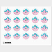 Cupcake Aufkleber Preis Kronen Damask Blue Pink (Blatt)