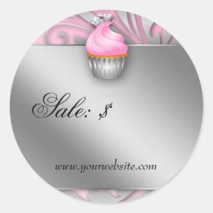Cupcake Aufkleber Preis Markierung Krone Klassisch