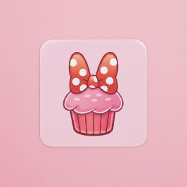 Cupcake-Aufkleber Quadratischer Aufkleber