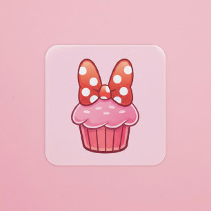 Cupcake-Aufkleber Quadratischer Aufkleber