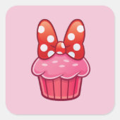 Cupcake-Aufkleber Quadratischer Aufkleber (Vorderseite)