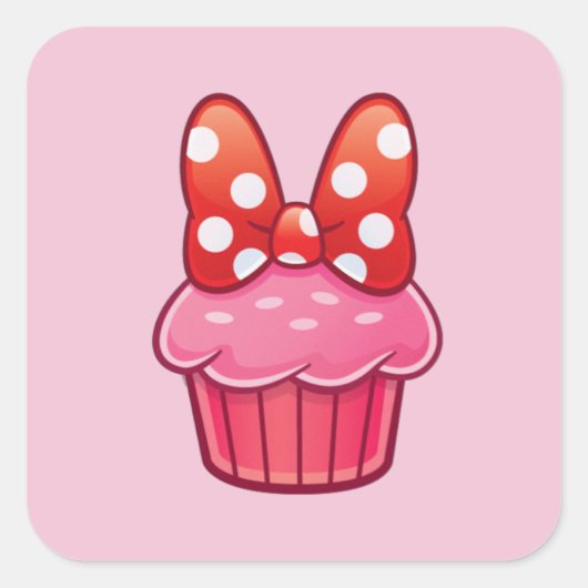 Cupcake-Aufkleber Quadratischer Aufkleber (Vorderseite)