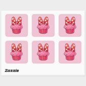 Cupcake-Aufkleber Quadratischer Aufkleber (Blatt)