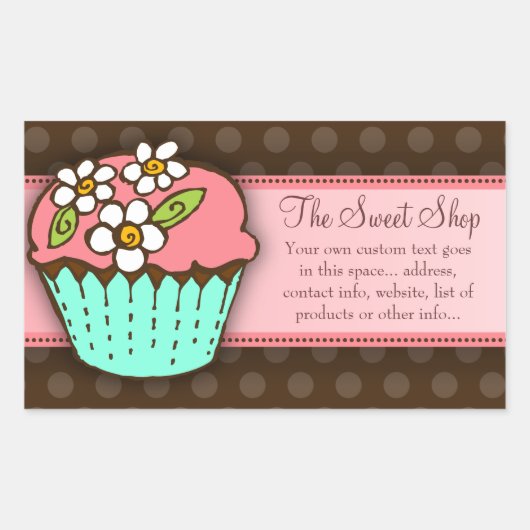 Cupcake-Aufkleber Rechteckiger Aufkleber (Vorderseite)