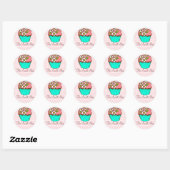 Cupcake-Aufkleber Runder Aufkleber (Blatt)