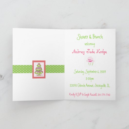 Cupcake Baby Shower Invitation Einladung (Innenseite)