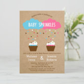 Cupcake Baby Sprinkle Baby Dusche Einladung (Stehend Vorderseite)
