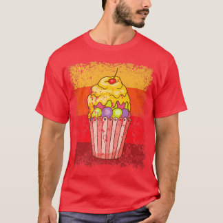 Cupcake Backbäckerei Kuchen Vintag Retro 12 T-Shirt