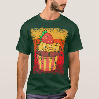 Cupcake Backbäckerei Kuchen Vintag Retro 12 T-Shirt