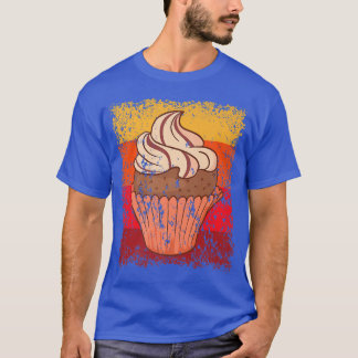 Cupcake Backbäckerei Kuchen Vintag Retro 12 T-Shirt