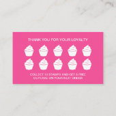 Cupcake Backbäckerei Loyalität Lochkarte Vorlage Visitenkarte (Rückseite)