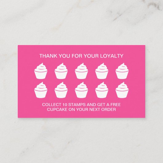 Cupcake Backbäckerei Loyalität Lochkarte Vorlage Visitenkarte (Rückseite)