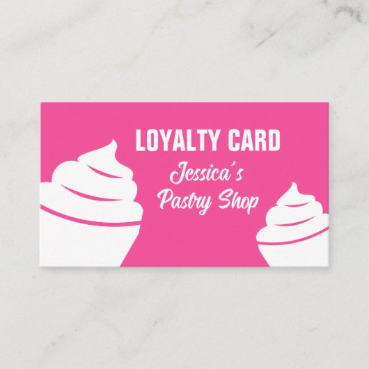 Cupcake Backbäckerei Loyalität Lochkarte Vorlage Visitenkarte (Vorderseite)