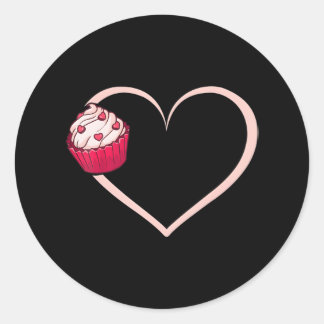 Cupcake Backbeat Liebe Backen Runder Aufkleber