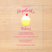 Cupcake-Backen Geburtstag Acryleinladungen (Vorderseite)