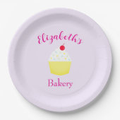 Cupcake-Backen-Geburtstag Pappteller (Vorderseite)