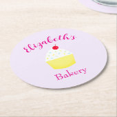 Cupcake-Backen-Geburtstag Runder Pappuntersetzer (Angewinkelt)