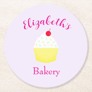 Cupcake-Backen-Geburtstag Runder Pappuntersetzer