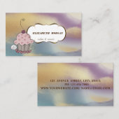 Cupcake Bäckerei ,Aquarellbrush Stroke Farblich Visitenkarte (Vorne/Hinten)