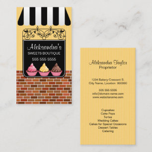 Cupcake-Bäckerei-Boutique Visitenkarte
