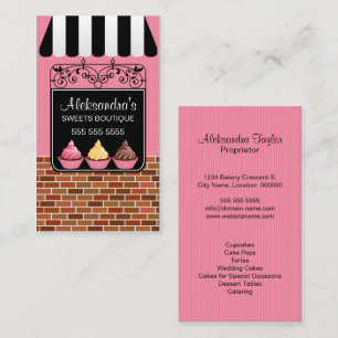 Cupcake-Bäckerei-Boutique Visitenkarte