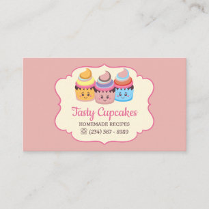 Cupcake-Bäckerei Dessert QR-Code Visitenkarte