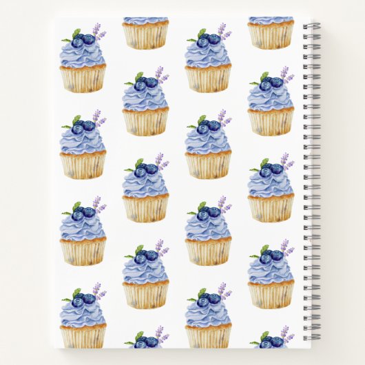 Cupcake Bäckerei Dessert Rezept Kochbuch Notebook Notizblock (Rückseite)