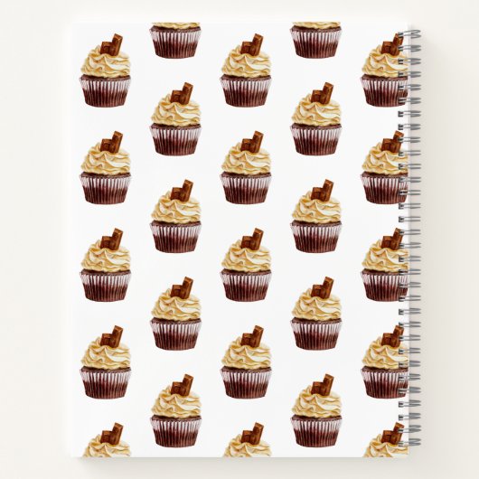 Cupcake Bäckerei Dessert Rezept Kochbuch Notebook Notizblock (Rückseite)