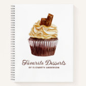 Cupcake Bäckerei Dessert Rezept Kochbuch Notebook Notizblock (Vorderseite)