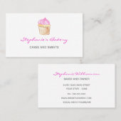 Cupcake Bäckerei Elegante Rosa Moderne Visitenkarte (Vorne/Hinten)