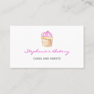 Cupcake-Bäckerei Elegantes Rosa Modern Visitenkarte