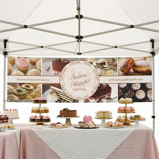 Cupcake-Bäckerei-Gebäck-Foto-Collage-Marktstand Banner