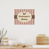 Cupcake-Bäckerei-Gestreiftes Schild (Küche)