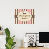 Cupcake-Bäckerei-Gestreiftes Schild (Heimbüro)