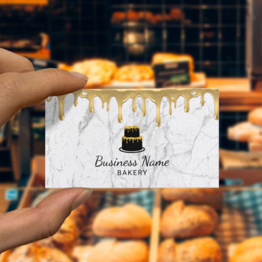 Cupcake Bäckerei Gold Tropfen Icing moderne Weiße Visitenkarte