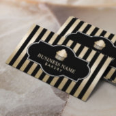 Cupcake Bäckerei Klassische schwarze und goldene S Visitenkarte