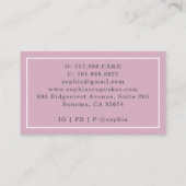Cupcake Bäckerei Koch Catering Dusty Pink Visitenkarte (Rückseite)