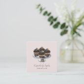 Cupcake Bäckerei Koch Catering Quadratische Visitenkarte (Stehend Vorderseite)