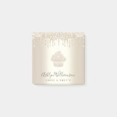 Cupcake Bäckerei Koch Champagne Glitzer Tropfen Post-it Klebezettel (Vorderseite)