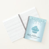 Cupcake Bäckerei Koch Türkis Glitzer Tropfen Notizblock (Innenseite)