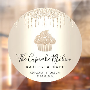 Cupcake Bäckerei Konditorei Café Chic Glitzer Trop Fensteraufkleber