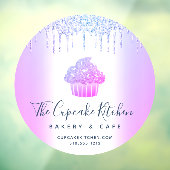Cupcake Bäckerei Konditorei Café Lila Glitzer Trop Fensteraufkleber (Blatt 3)