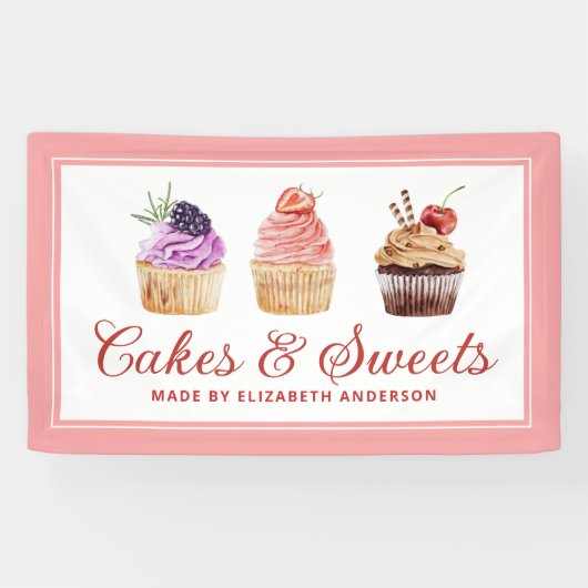 Cupcake Bäckerei Konditorei Koch Catering Banner (Horizontal)