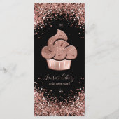 Cupcake Bäckerei Konditorei Koch Glitzer Tropfen R Menükarte (Rückseite)