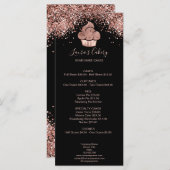 Cupcake Bäckerei Konditorei Koch Glitzer Tropfen R Menükarte (Vorne/Hinten)